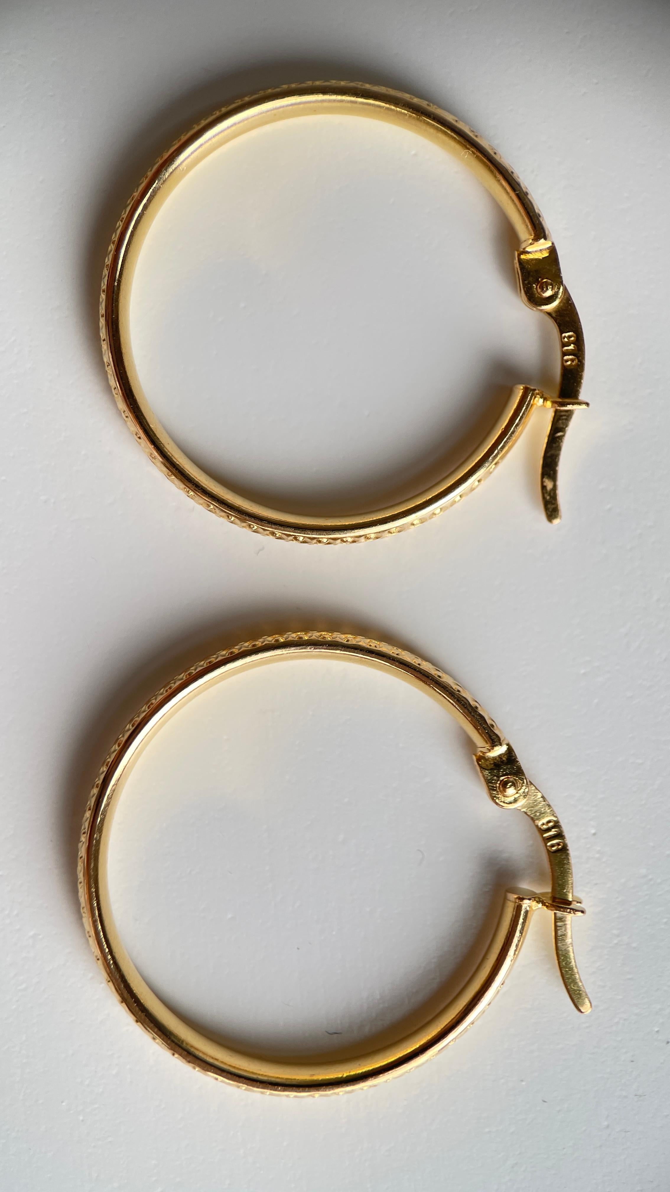 Créoles en or 22k - Or pur 916 (taille 20mm), 4.02g Pour femmes en vente