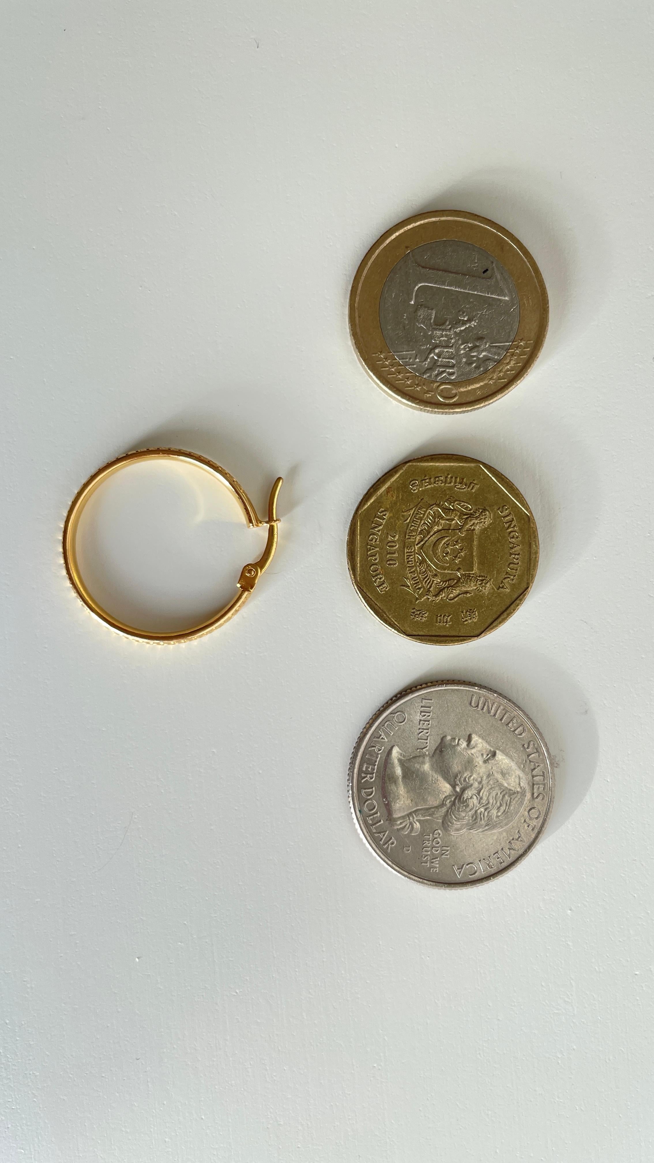 Créoles en or 22k - Or pur 916 (taille 20mm), 4.02g en vente 1