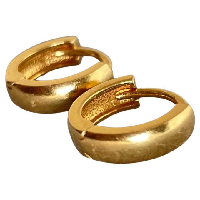 Orecchini a cerchio in oro 22k - Oro puro 916 (misura 8 mm) -2,56G