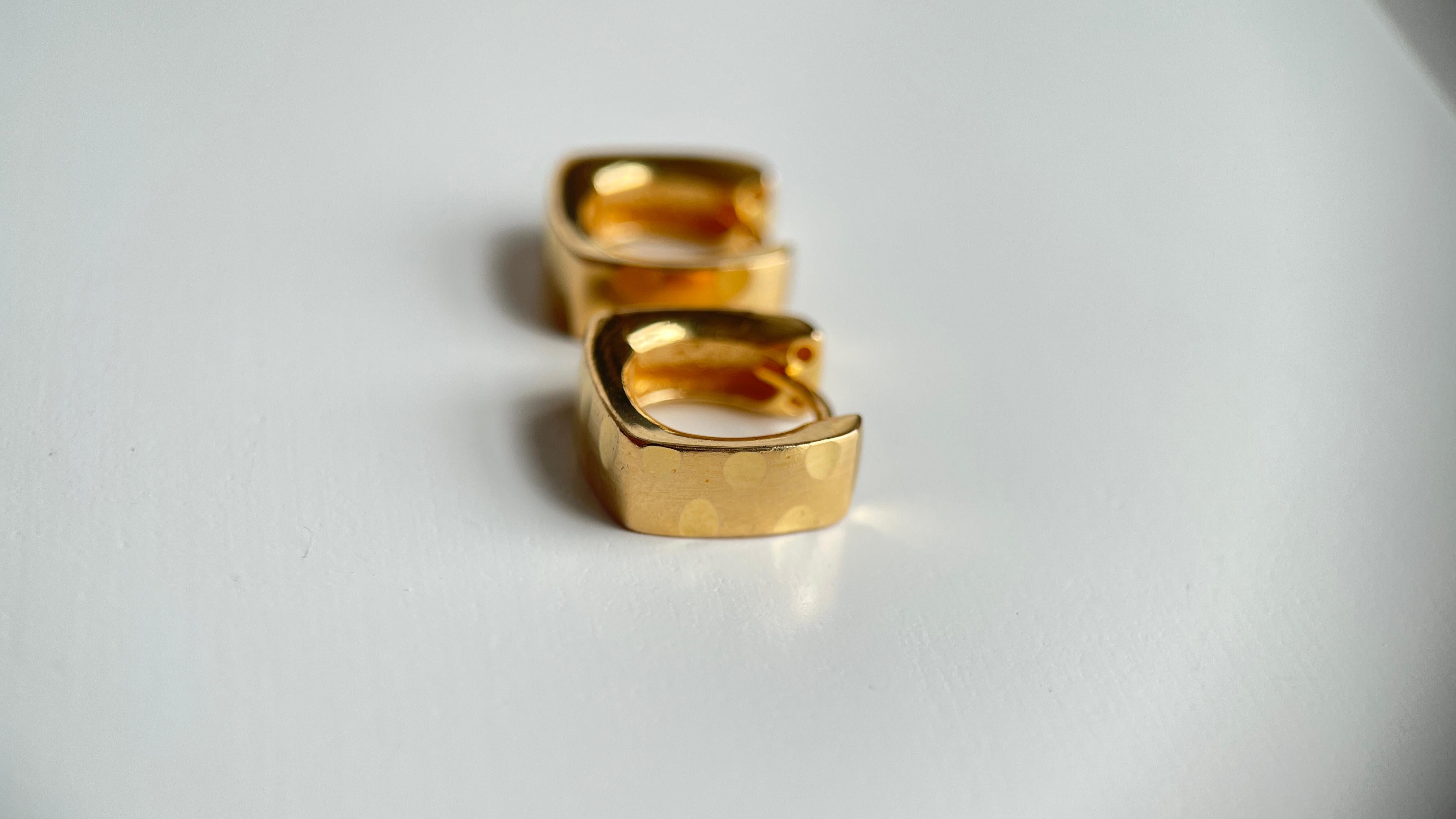 Pendientes de aro de oro 22k - Oro puro 916 (Tamaño 9mm) -4.26g Art Decó en venta