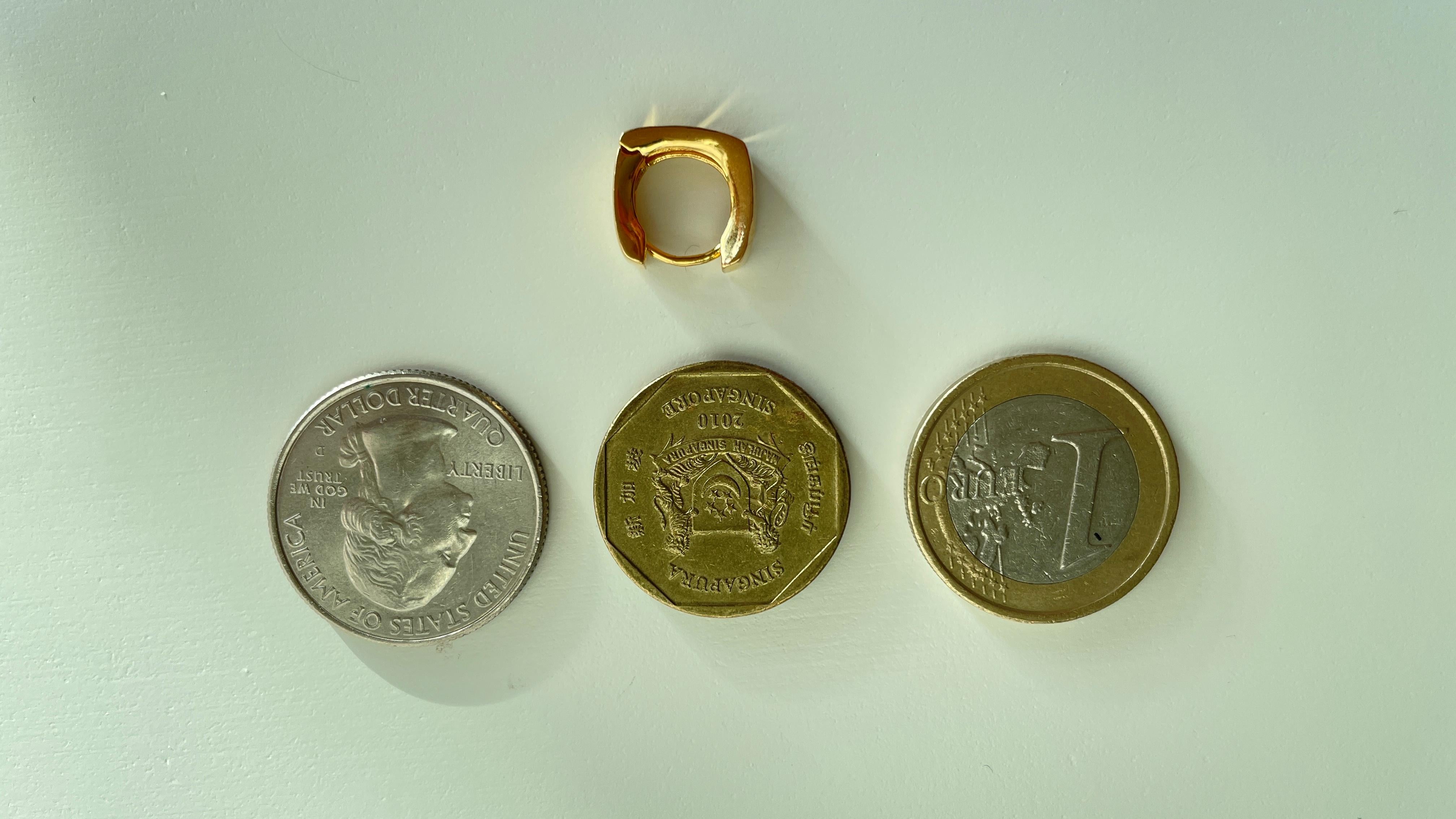 Pendientes de aro de oro 22k - Oro puro 916 (Tamaño 9mm) -4.26g en venta 4