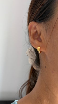 Orecchini a cerchio in oro 22k - Oro puro 916 (misura 1mm) Cerchio in oro 916/oro puro (2,33g)