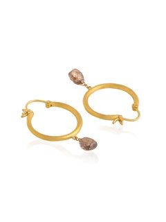 22 Karat Gold Hoops with 4.35 Carat Diamond Briolette Pair