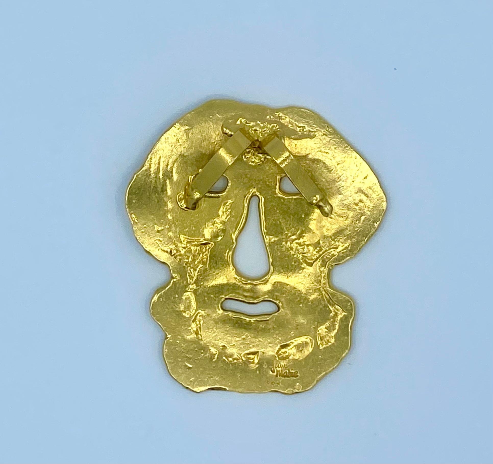 22k Gold Jean Mahie Figural Pendant Necklace For Sale 3