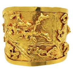 22k Gold Jean Mahie Wide Cuff Bracelet