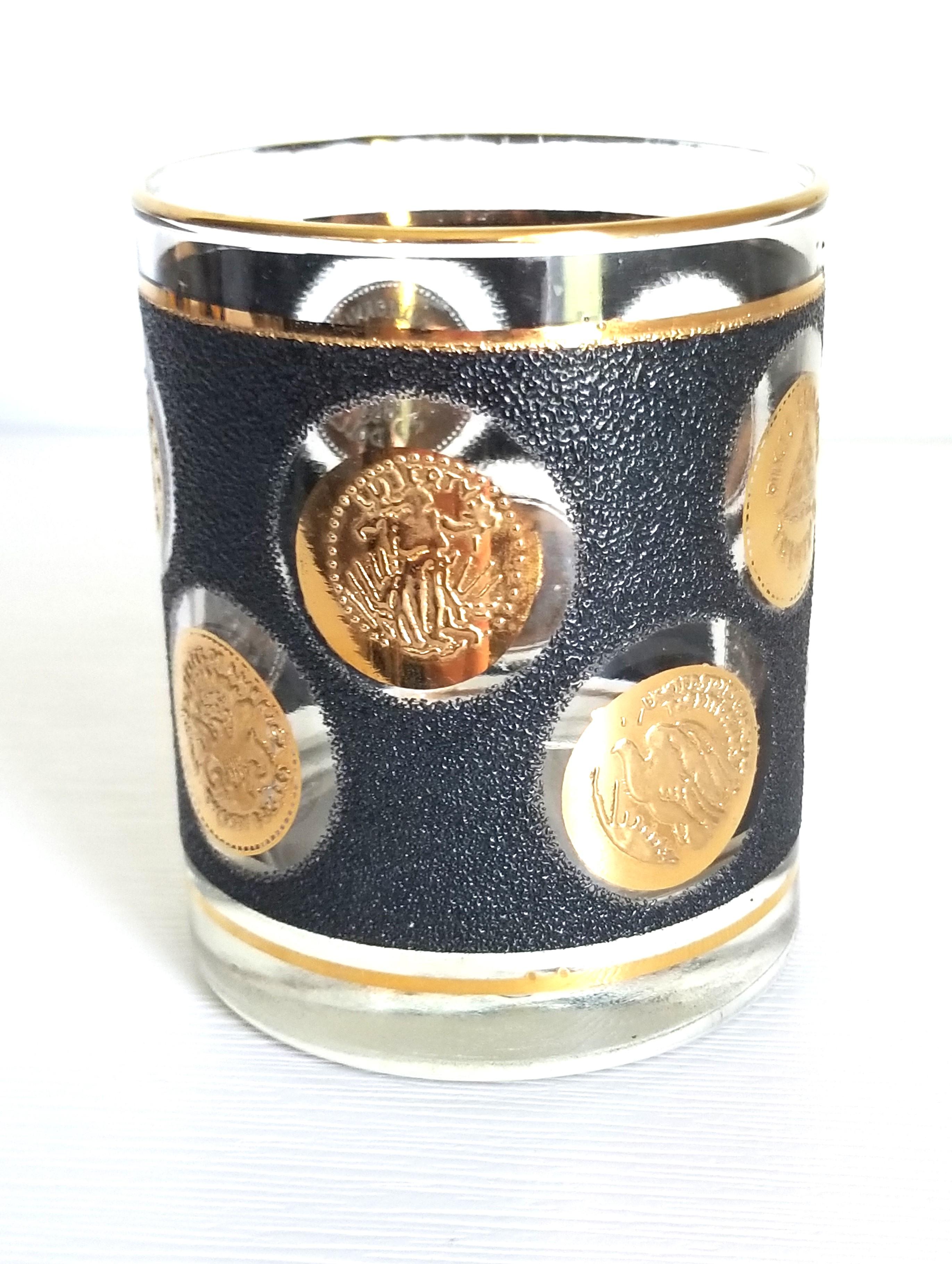 Verre double à l'ancienne Libbey en or 22K Barware 1960s Mid Century en vente 10