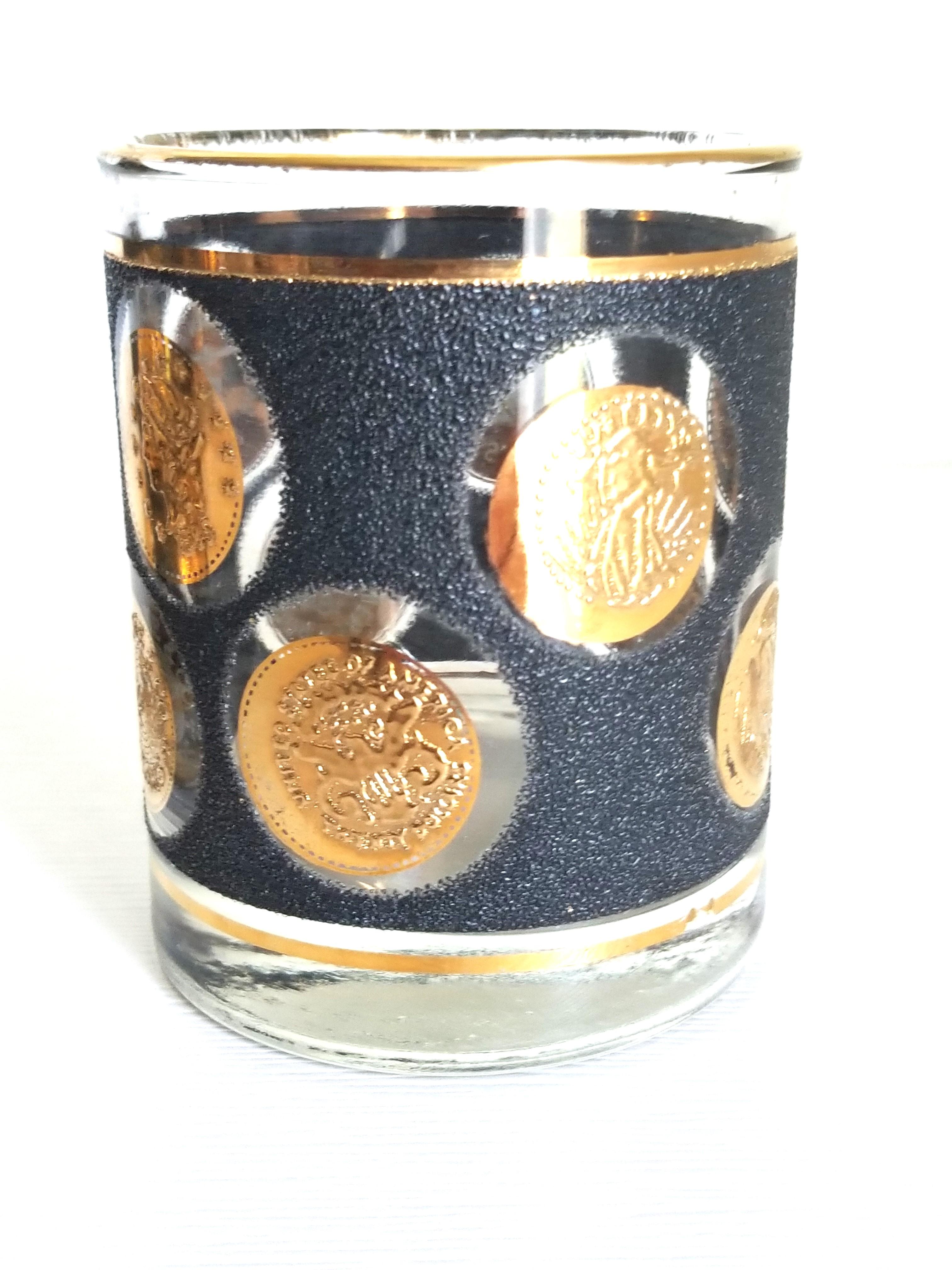 Verre double à l'ancienne Libbey en or 22K Barware 1960s Mid Century en vente 12