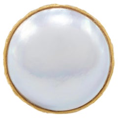 22k Gold Mabe Pearl Signature Cocktail Ring by Tagili