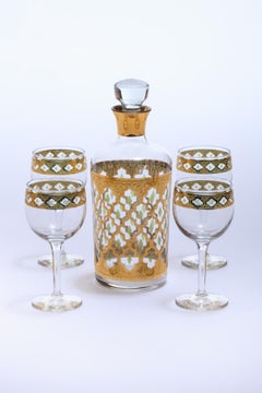 22-Karat Gold Moroccan Themed Vintage Decanter, circa 1965