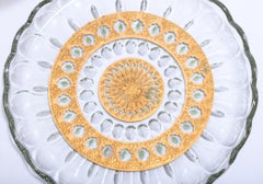 22-Karat Gold Moroccan Themed Vintage Hors D'Oeuvres Plate, circa 1965