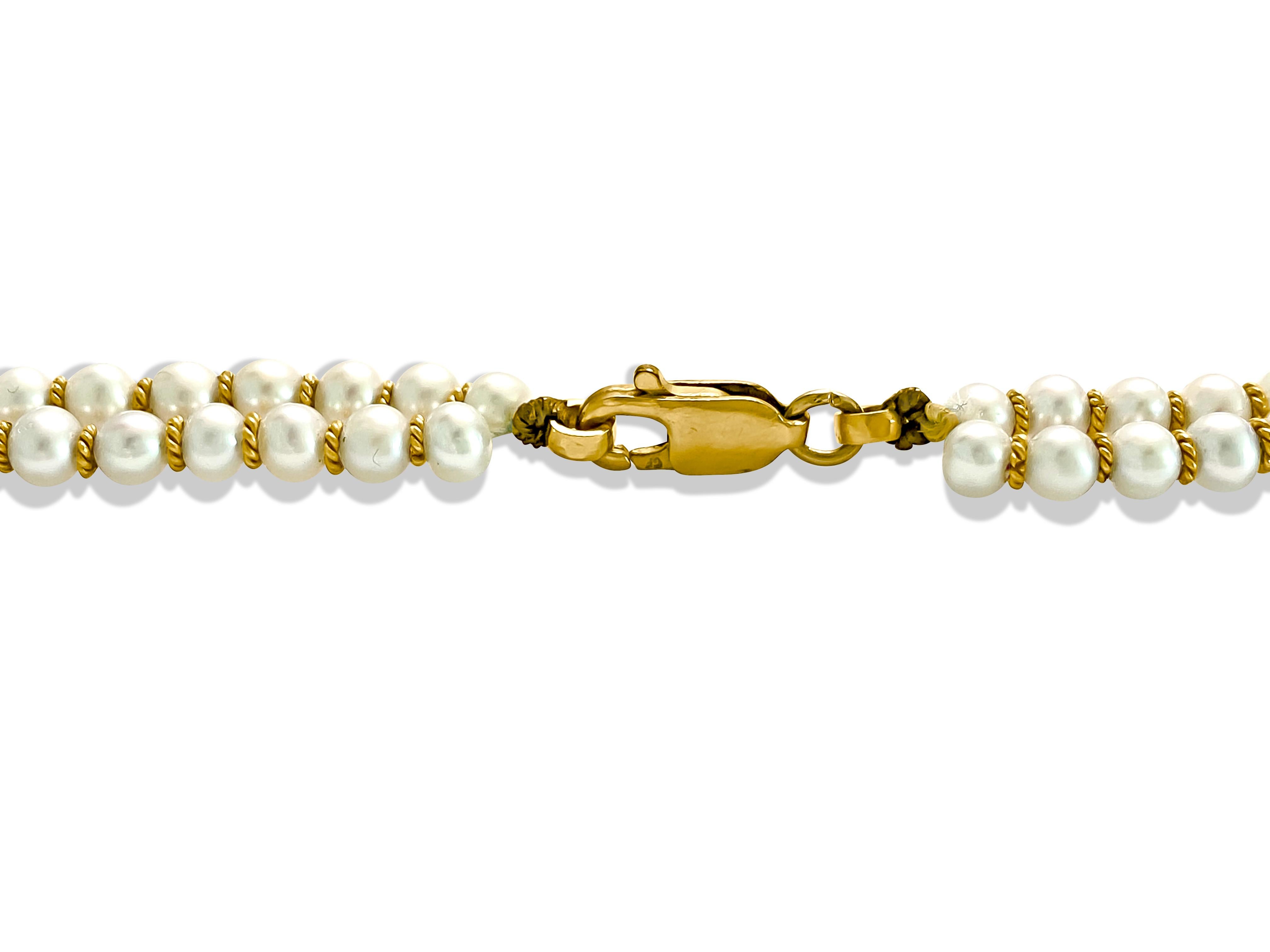 Art Nouveau Collana in oro 22k con perle naturali di Basra e diamanti di smeraldo in vendita
