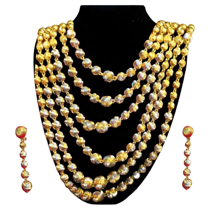 Ensemble collier / boucles d'oreilles en or 22K Dubai Collectional