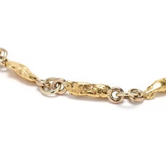 22 Karat Gold Nugget-Armband, Kette aus 18 Karat Gelbgold, Länge 7 Zoll, stapelbar