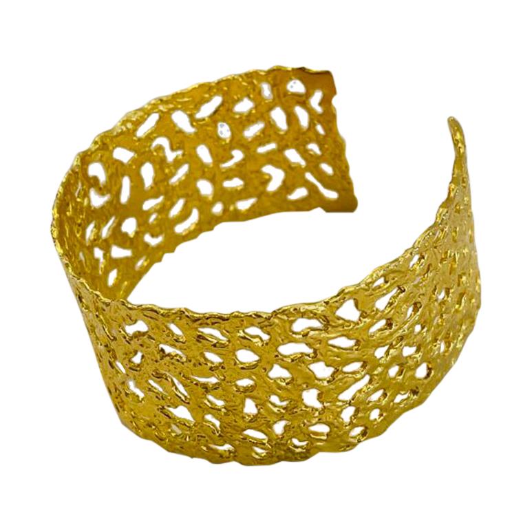 22k Gold Organic Finish Cuff by Tagili Designs