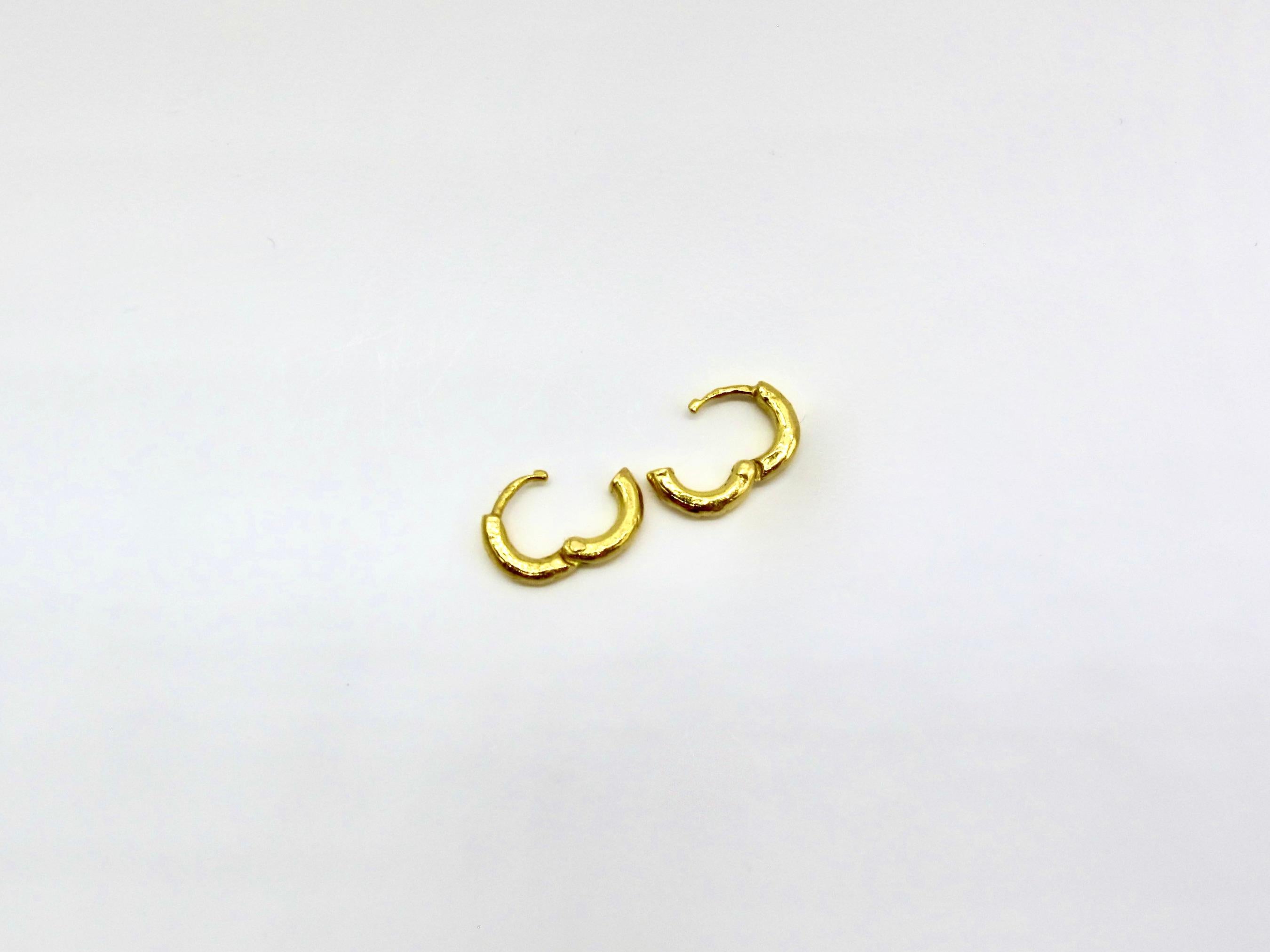22k gold small hoop earrings