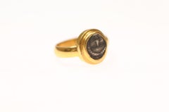 22K Gold Ring w/ Silver Dibol [coin] of Apollo