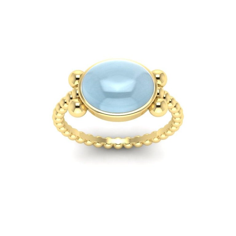 For Sale:  22k Gold Ring with Cabochon Stone by Romae Jewelry Inspired by Ancient Designs 12