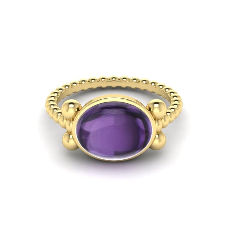 For Sale:  22k Gold Ring with Cabochon Stone by Romae Jewelry Inspired by Ancient Designs 8