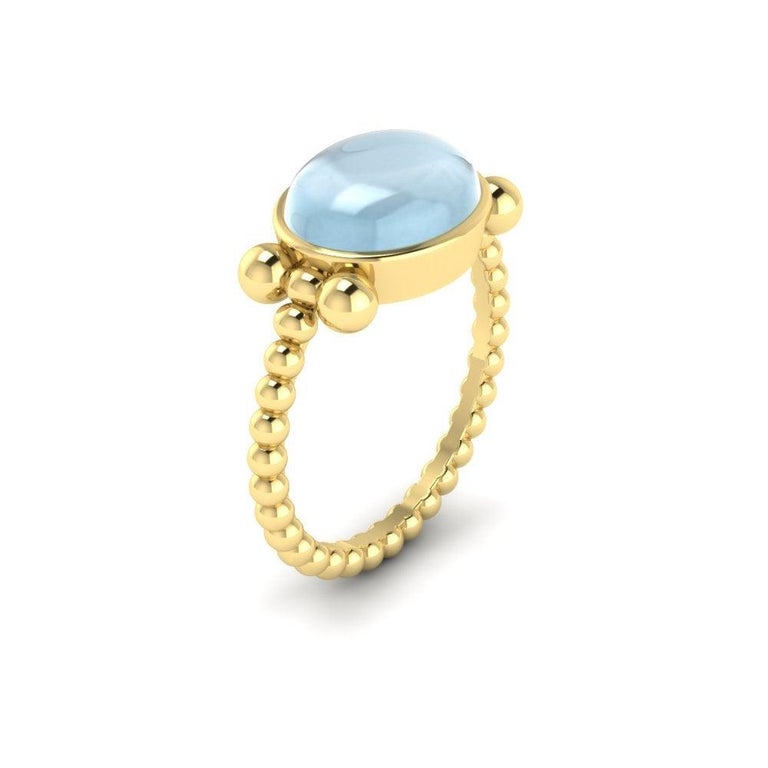 For Sale:  22k Gold Ring with Cabochon Stone by Romae Jewelry Inspired by Ancient Designs 9