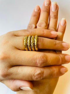 22k Gold Chunky Foil Stacking Rings by Tagili