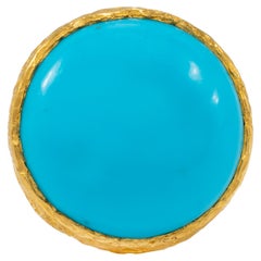 22k Gold Summer Signature Turquoise Cocktail Ring by Tagili