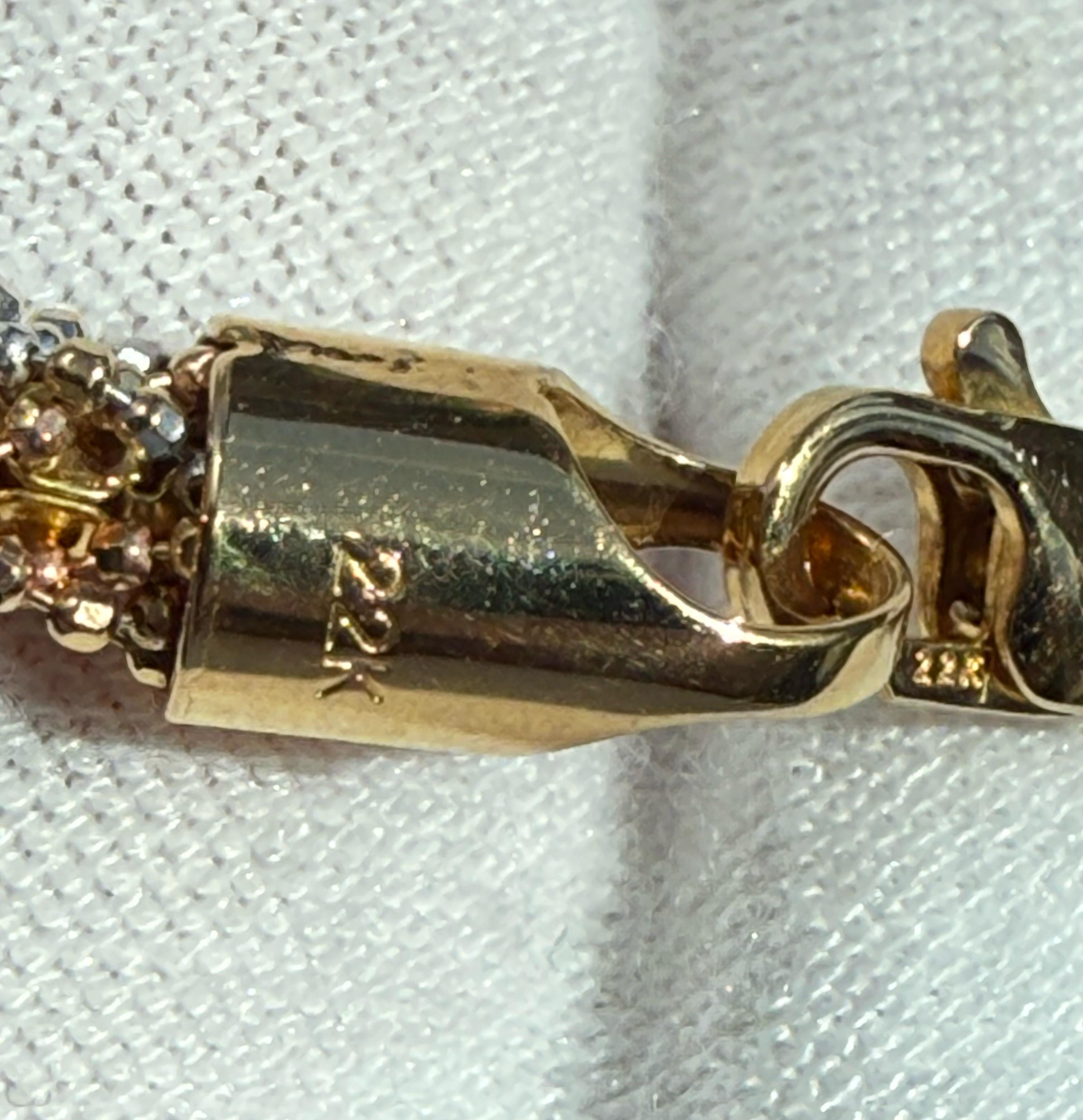 22K Gold Tri-Tone Bracelet from Dubai Yellow White & Rose Gold 12.60 Grams Total For Sale 6
