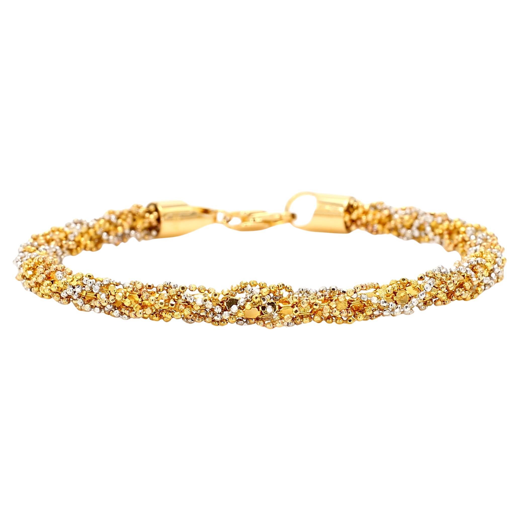 22K Gold Tri-Tone Bracelet from Dubai Yellow White & Rose Gold 12.60 Grams Total