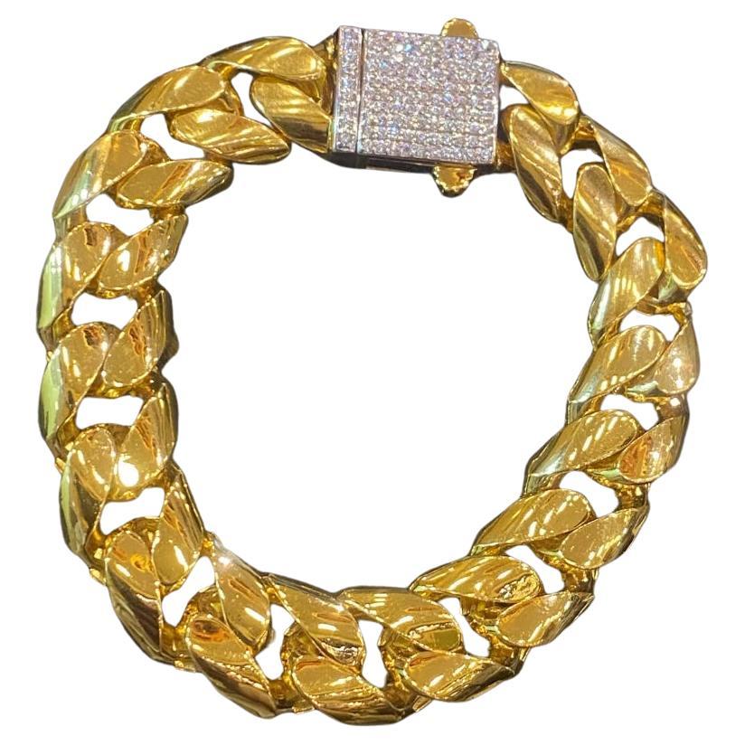 22K Gold  Unisex Dubai Cuban Link Kettenarmband