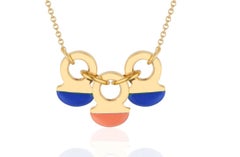 22K Gold Vermeil Talisman Trio Choker with Enamel Accents by Chee Lee New York
