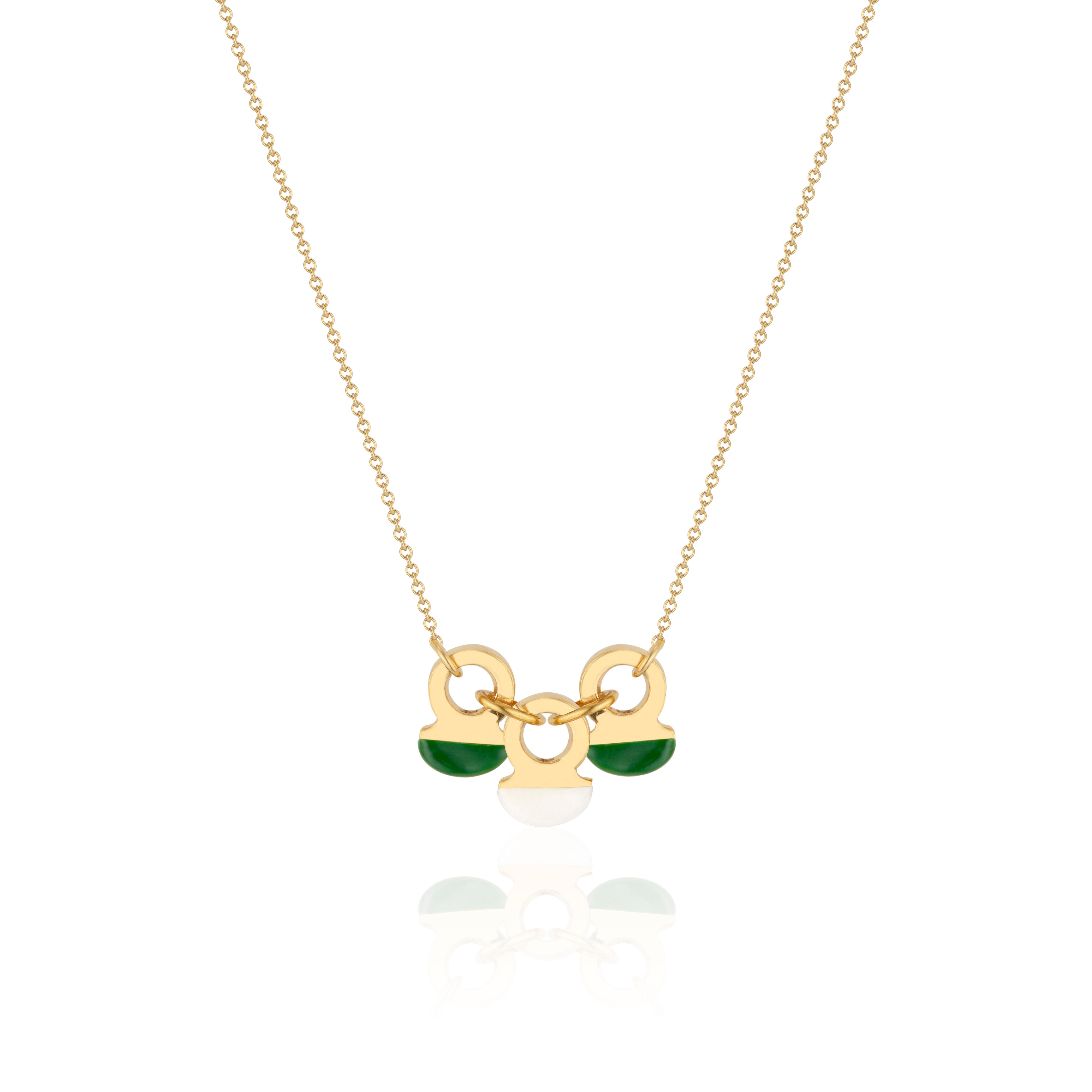 Artisan 22K Gold Vermeil Talisman Trio Choker with Enamel Accents by Chee Lee New York For Sale