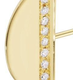 22K GV Half Crescent Earrings with Natural Diamonds by Chee Lee New York
