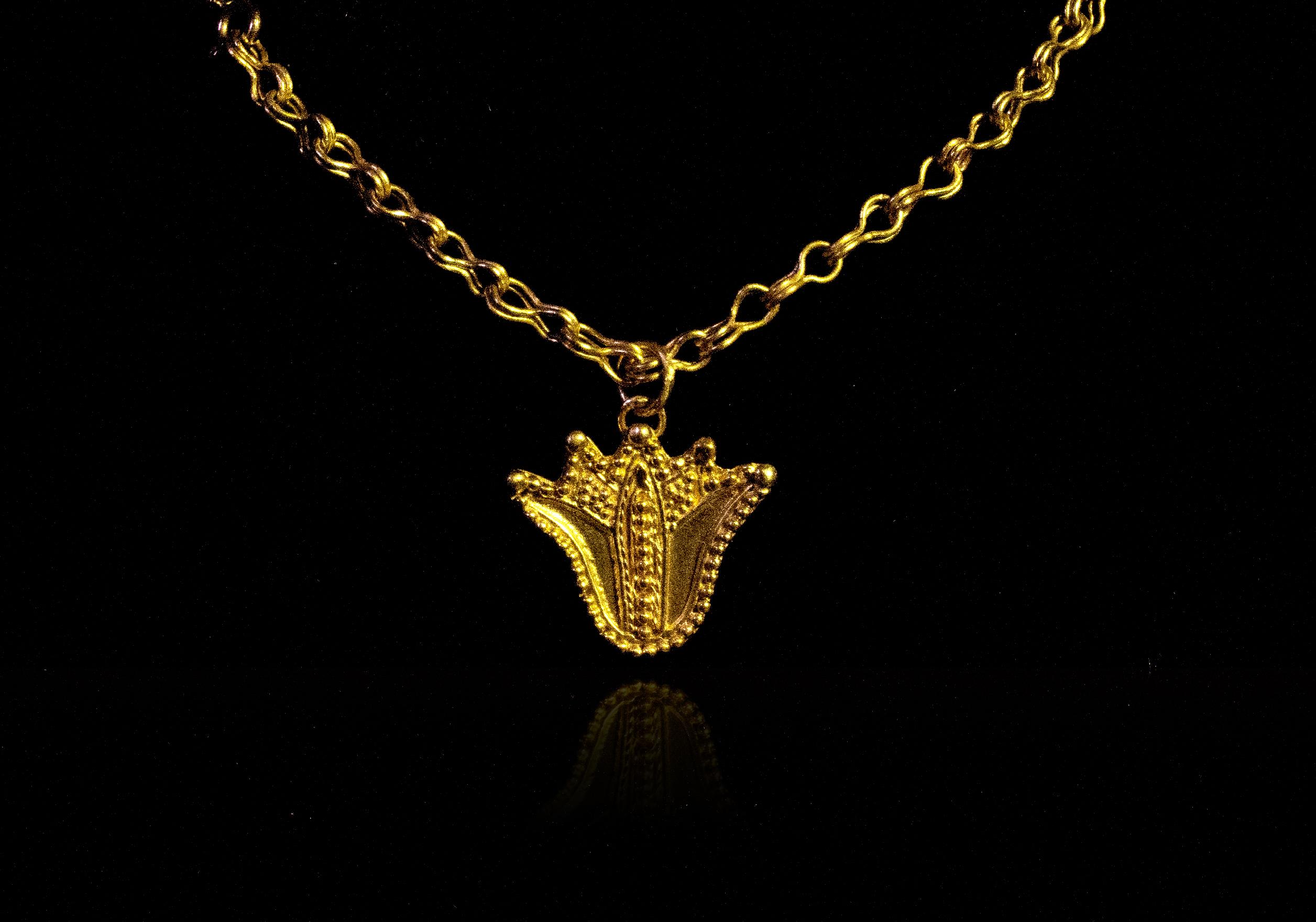 -Available
-One of a kind
-22K gold
-Stamped with Nebu logo

Introducing our exquisite one-of-a-kind lotus pendant, meticulously crafted in 22K gold using the ancient and intricate technique of granulation. This delicate and time-honored method,