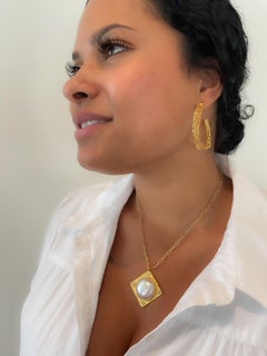 22k Pearl and Diamond Pendant Necklace by Tagili