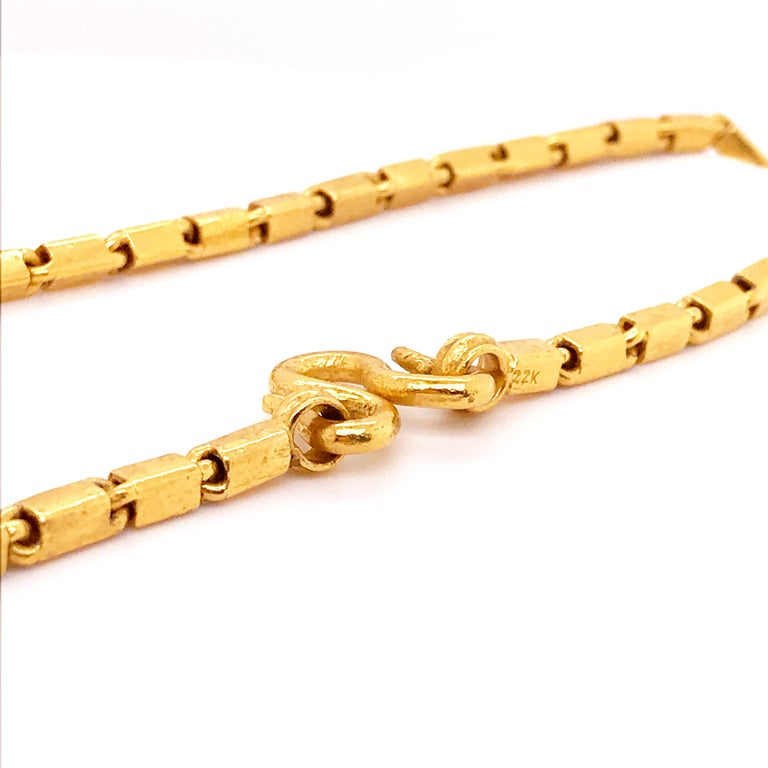 22K Pure Gold Baht Chain, 22kt Baht Box Chain, 22kt Yellow Gold Necklace,  22 Kt at 1stDibs | 22k box chain, 22k gold box chain, baht chain necklace  gold