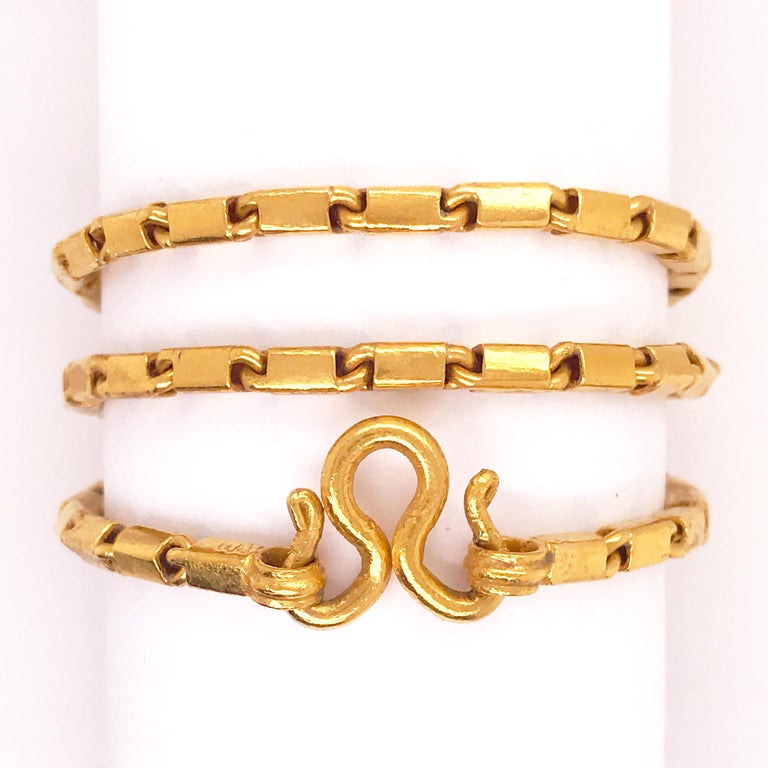 22K Pure Gold Baht Chain, 22kt Baht Box Chain, 22kt Yellow Gold