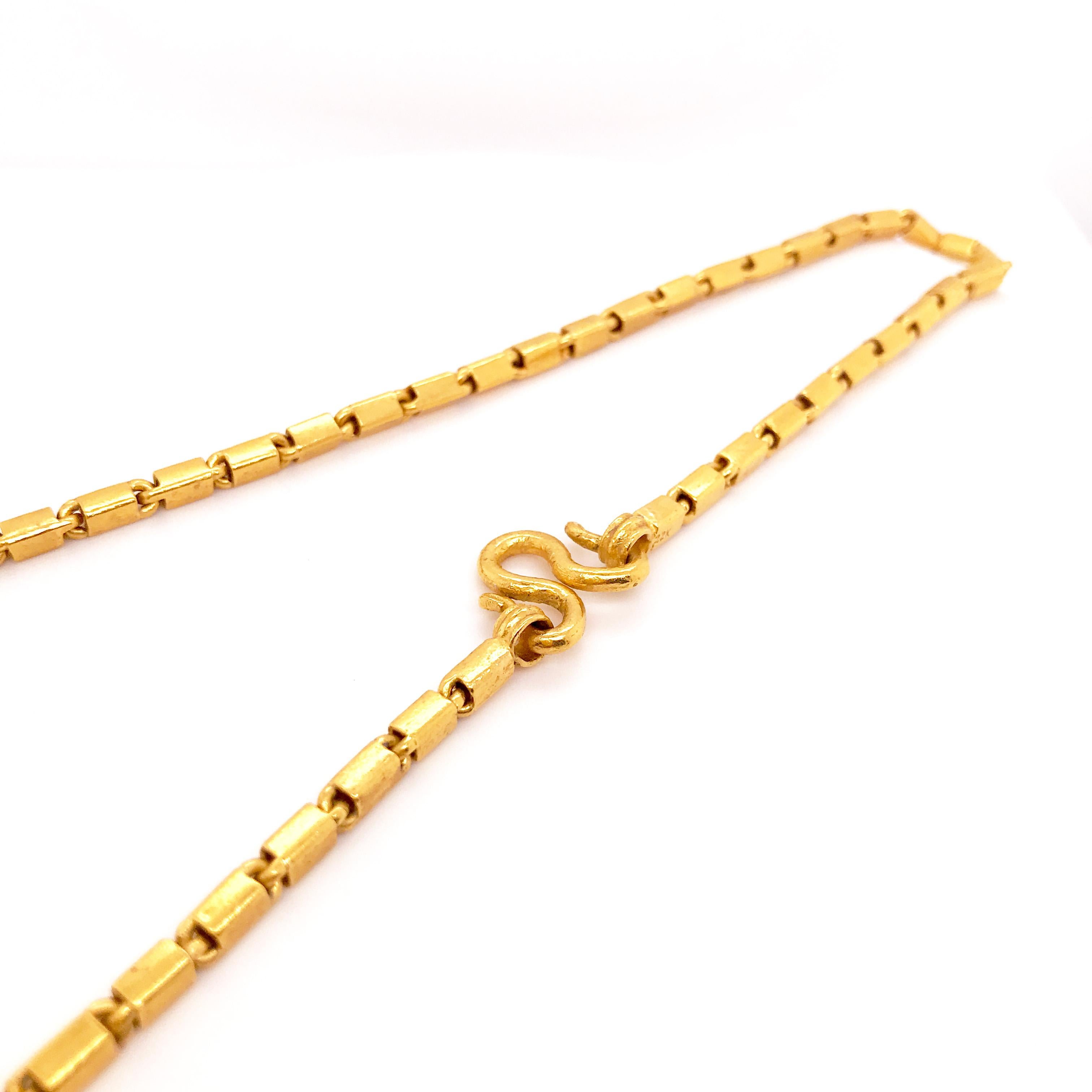 22K Pure Gold Baht Chain, 22kt Baht Box Chain, 22kt Yellow Gold Necklace, 22 Kt 1