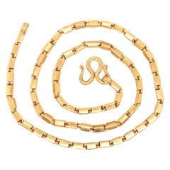 22K Pure Gold Baht Chain, 22kt Baht Box Chain, 22kt Yellow Gold Necklace, 22 Kt