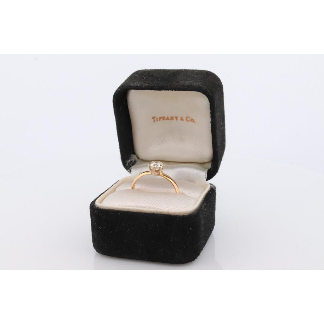 22k Tiffany and Co. Diamond solitaire. Diamond rated at 0.50ct. Extremely rare. For Sale 1