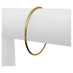 22k Yellow Gold 10.7g Solid Round 2.2mm Slip On Bangle Bracelet 7"