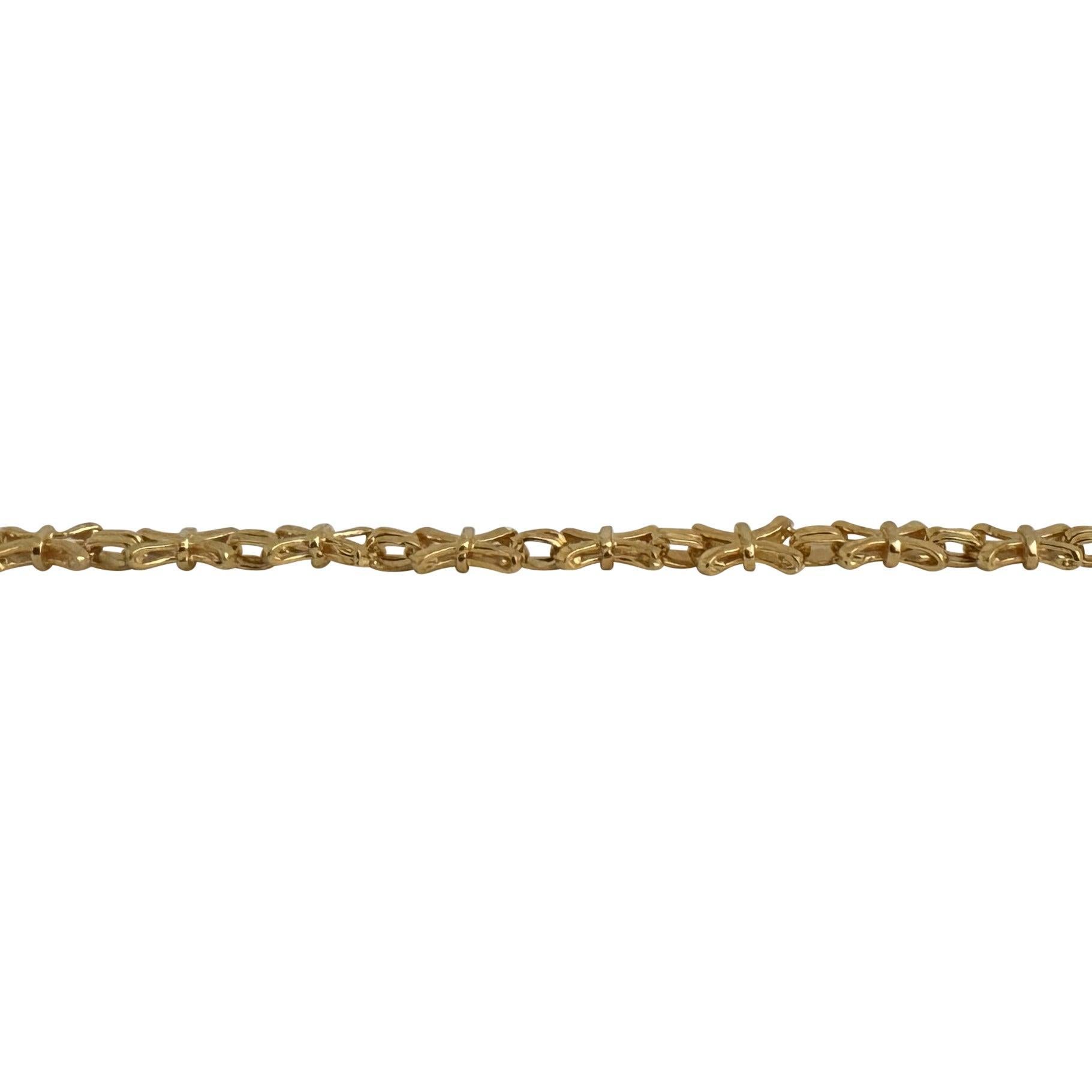 Women's 22k Yellow Gold 10.9g Solid Diamond Cut 6mm X Link Bracelet 7