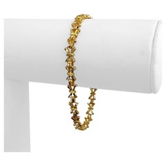22k Gelbgold 10,9g Massivdiamantschliff 6mm X Gliederarmband 7"