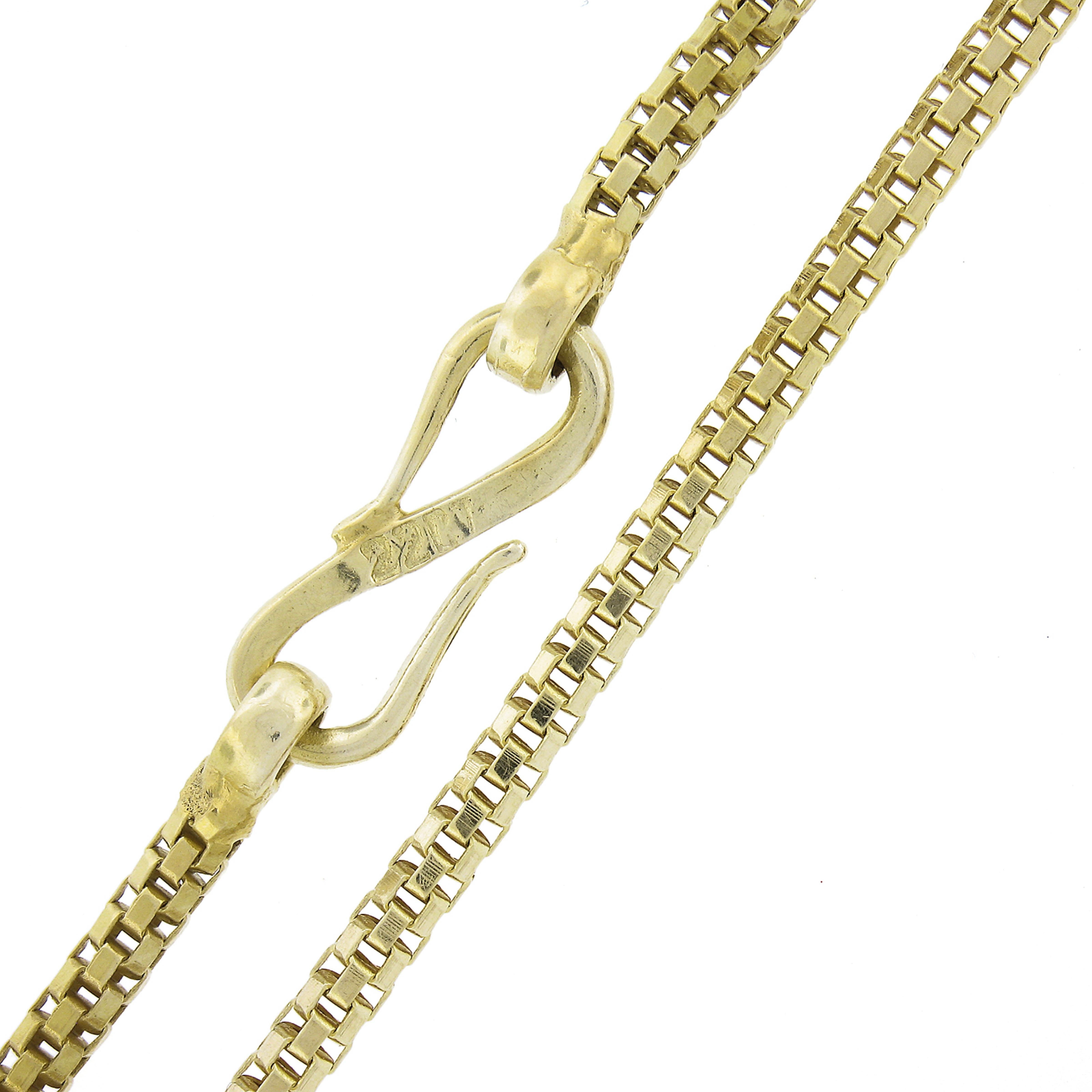  Collier en or jaune 22k avec chaîne à maillons en forme de tube Popcorn et fermoir à crochet en or jaune 22k Unisexe 