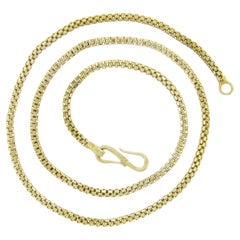 22k Yellow Gold 19" Popcorn Like Tube Link Chain Necklace W/ Sister Hook Clasp