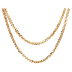 22k Yellow Gold 20" Fancy Link 2.1mm Chain Necklace w/ Lobster Claw Clasp