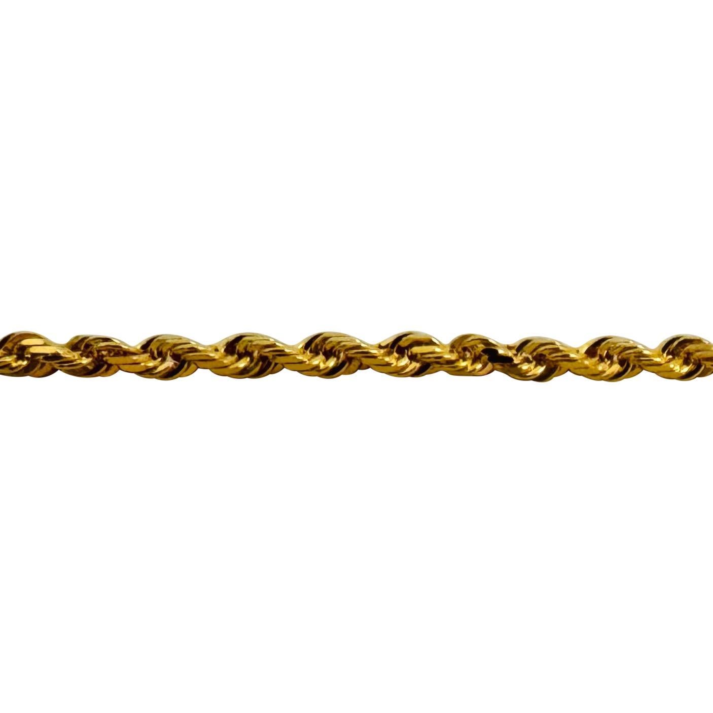 22k Gelbgold 21,6g Massivdiamantschliff 3mm Seilkette Halskette 18