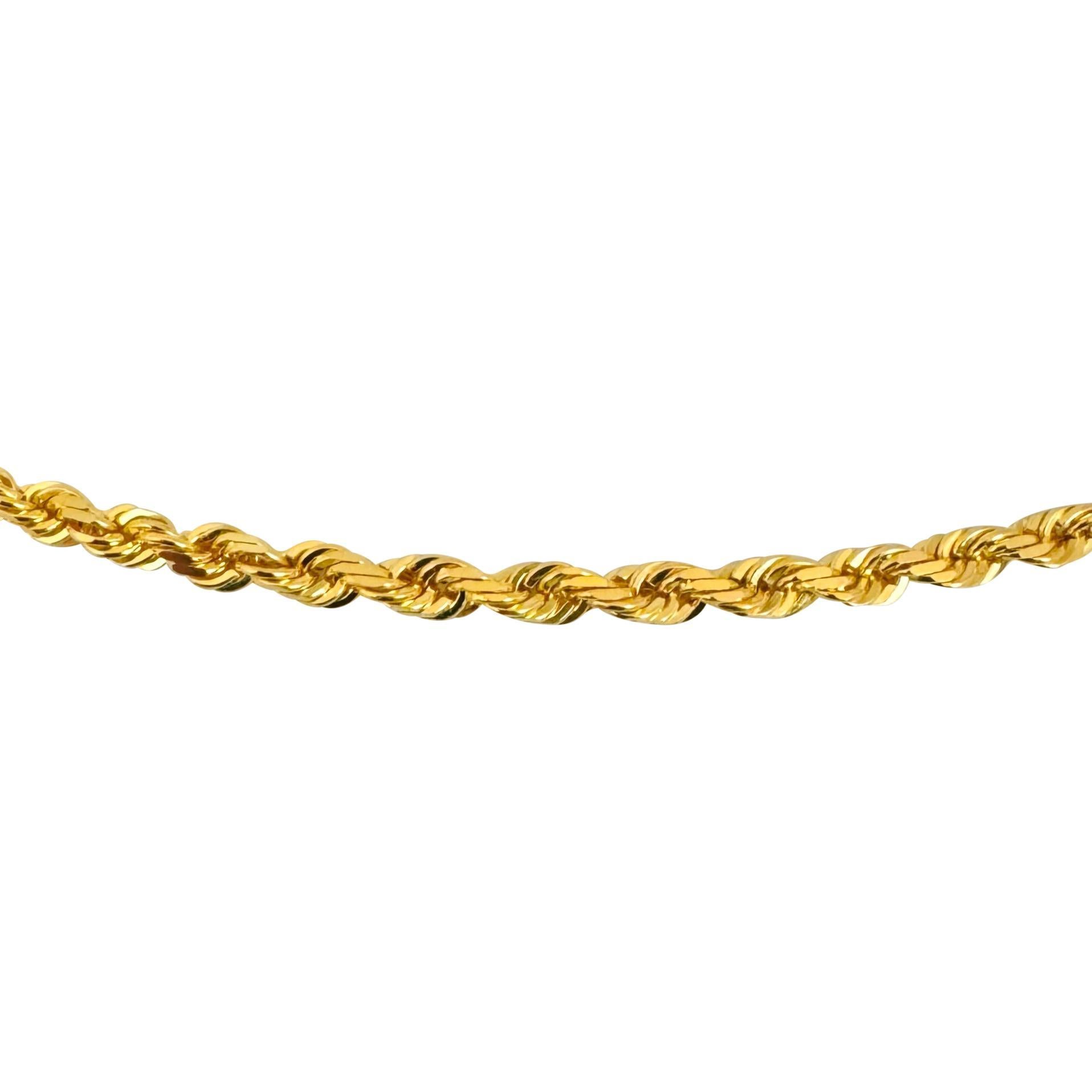 22k Gelbgold 21,6g Massivdiamantschliff 3mm Seilkette Halskette 18
