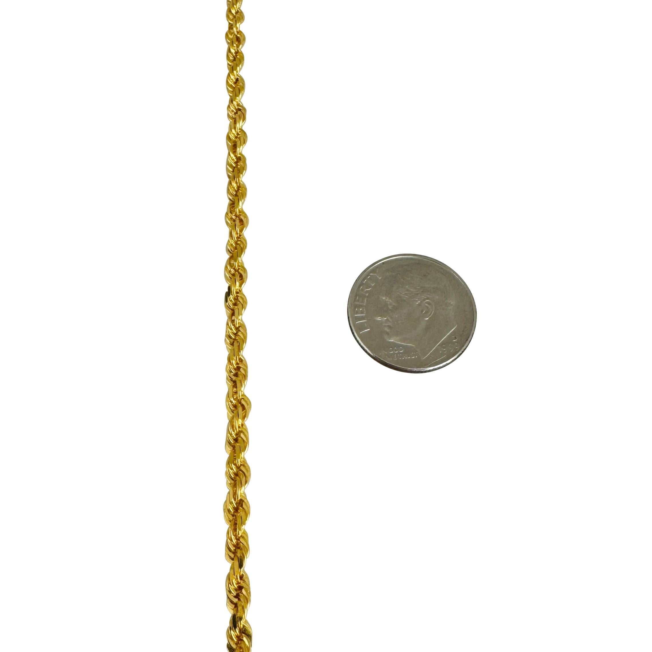 22k Gelbgold 21,6g Massivdiamantschliff 3mm Seilkette Halskette 18