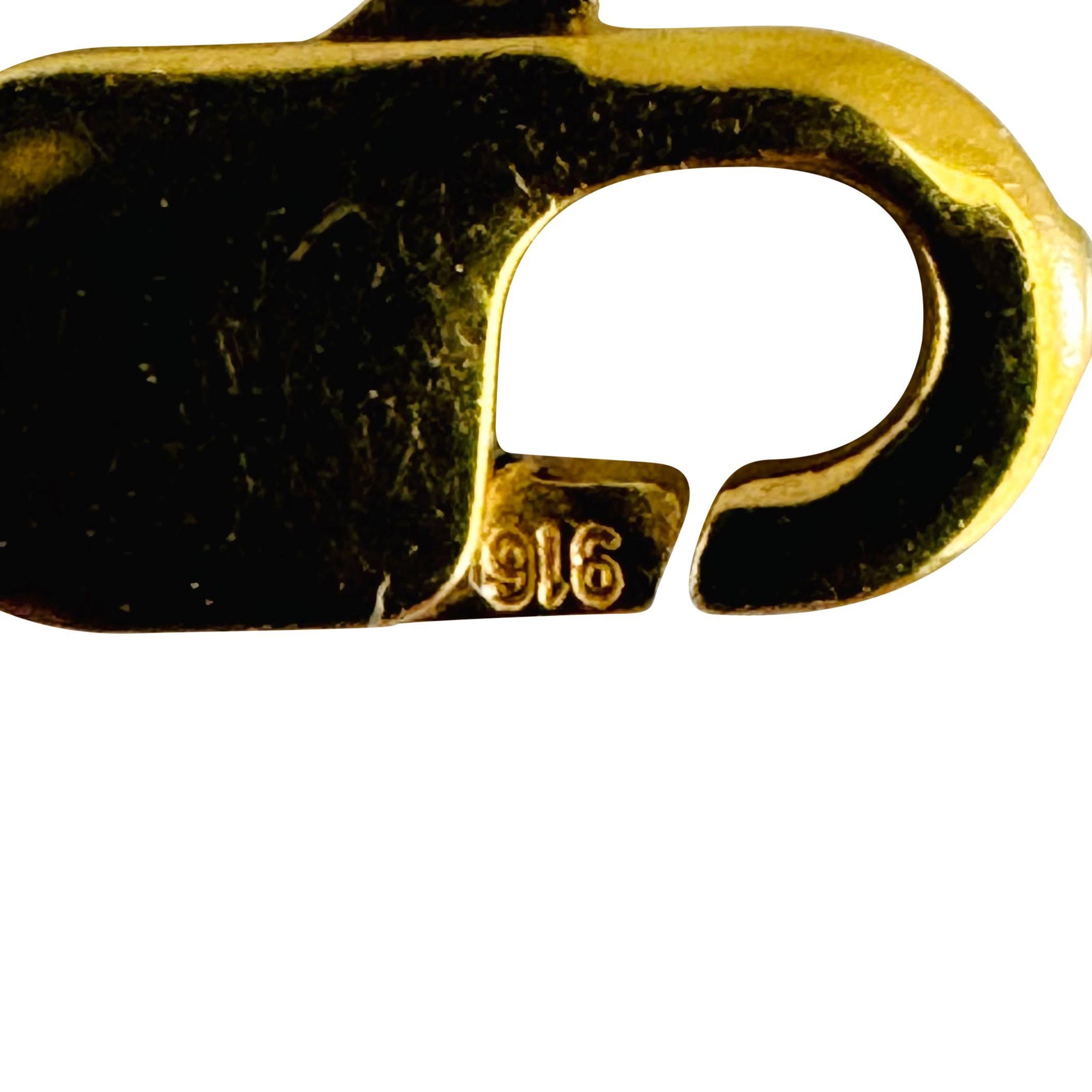 22k Gelbgold 21,6g Massivdiamantschliff 3mm Seilkette Halskette 18
