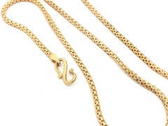 22k Yellow Gold 22" Squared Fancy Link 1.8mm Chain Necklace w/ Sister Hook Clasp
