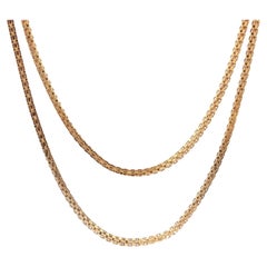 22k Yellow Gold 22" Squared Fancy Link 1.8mm Chain Necklace w/ Sister Hook Clasp